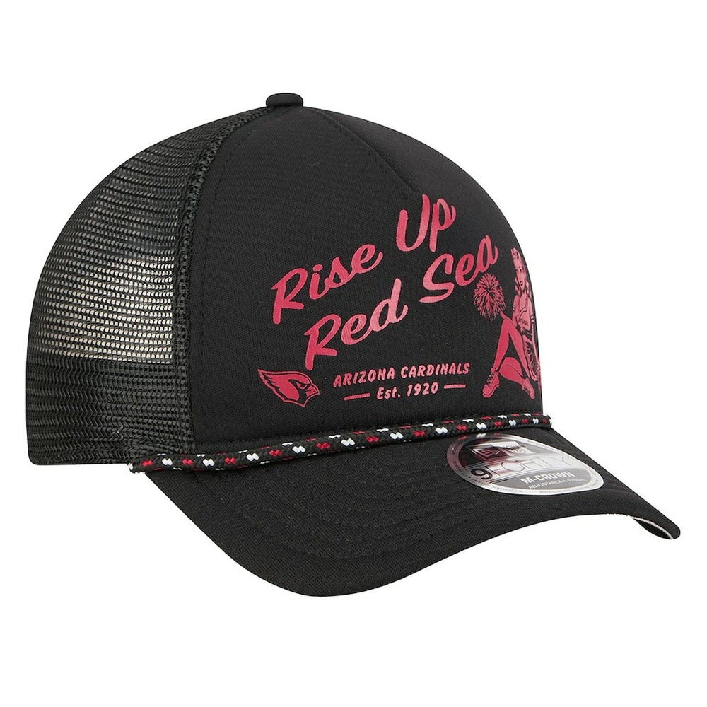 Arizona Cardinals New Era Gas Station 9FORTY A-Frame M-Crown Adjustable Trucker Hat - Black online