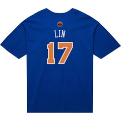 Jeremy Lin New York Knicks Name & Number T-Shirt - Blue | Mitchell & Ness sale