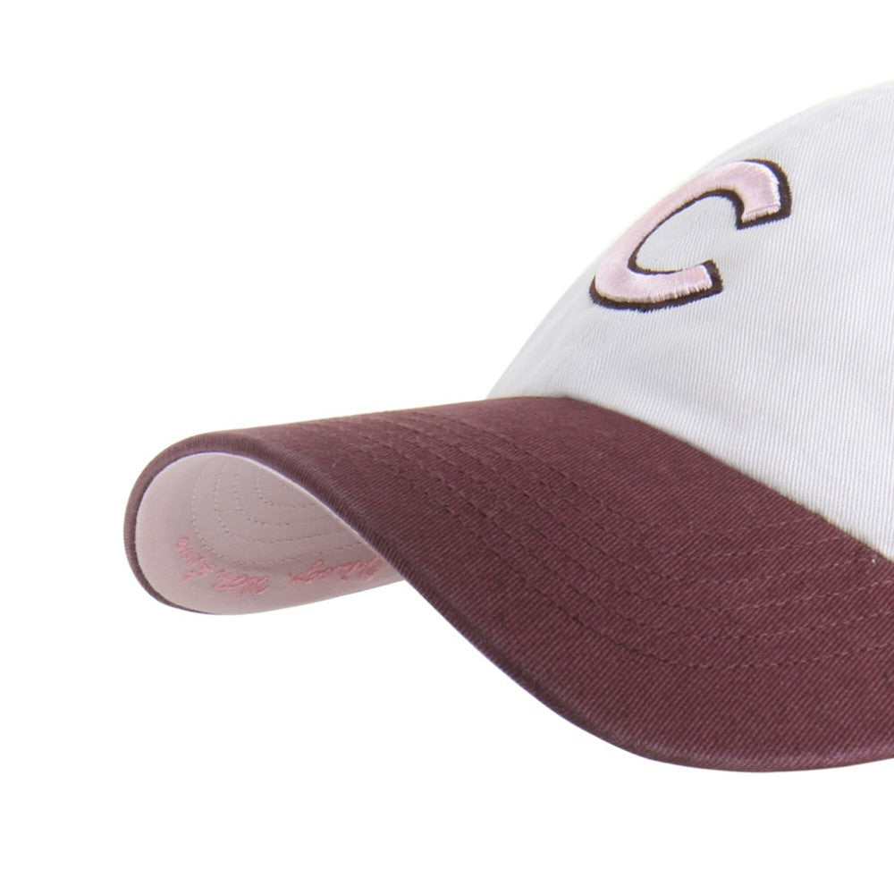 Chicago Cubs Unisex Love Letter Clean Up Adjustable Hat - Stone/Burgundy | 47 brand