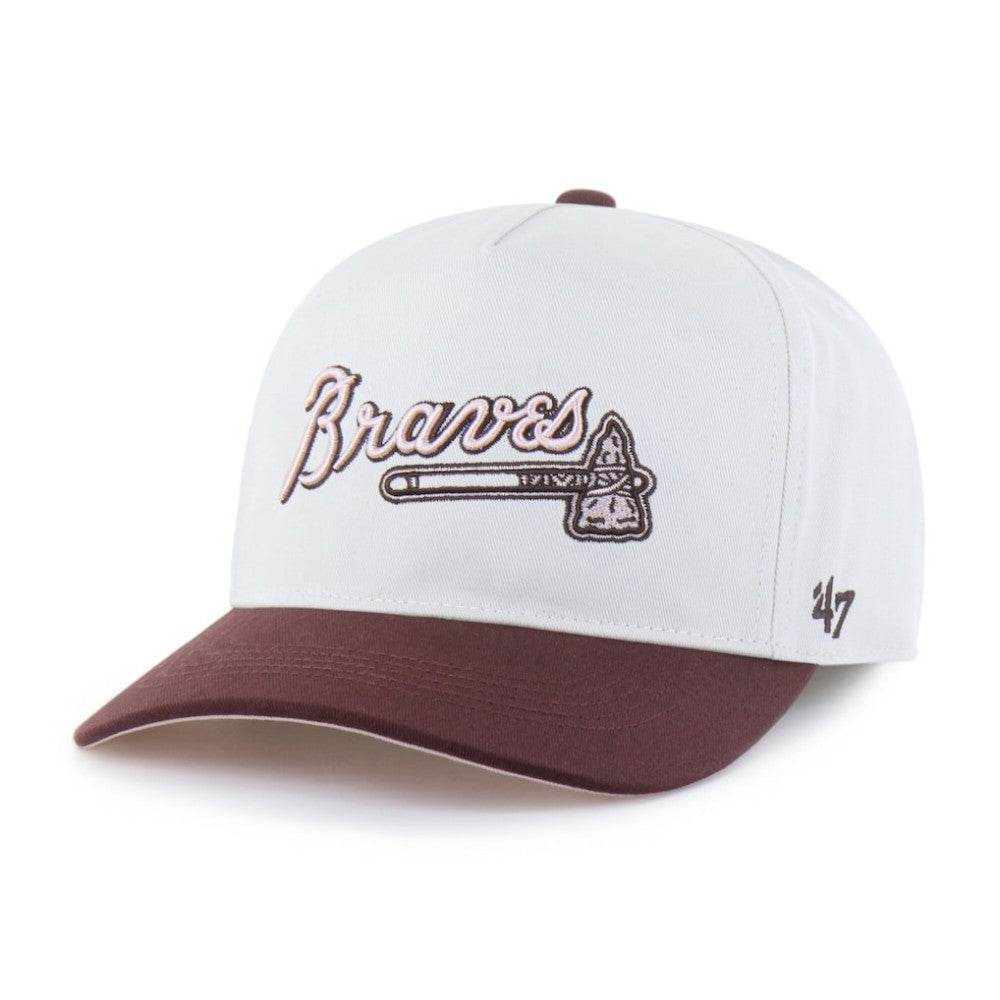 Atlanta Braves Unisex Love Letter Adjustable Hitch Hat - Stone/Burgundy | 47 brand