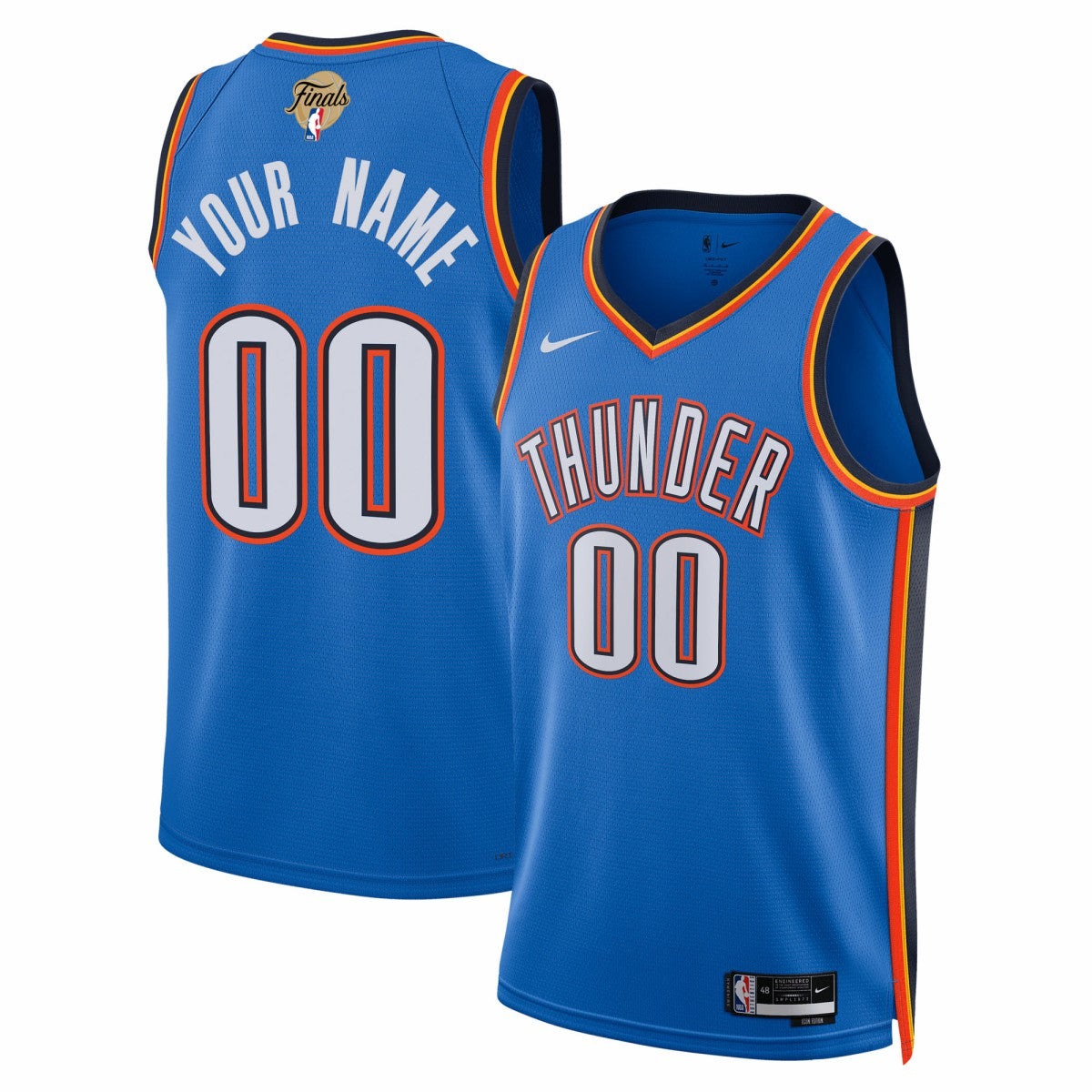 Oklahoma City Thunder Unisex 2025 NBA Finals Patch Custom Swingman Jersey - Blue - Icon Edition | Nike on sale