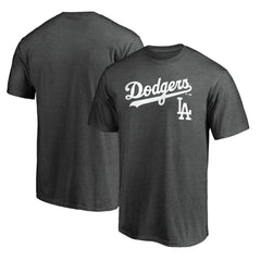 Los Angeles Dodgers Team Lockup T-Shirt - Charcoal