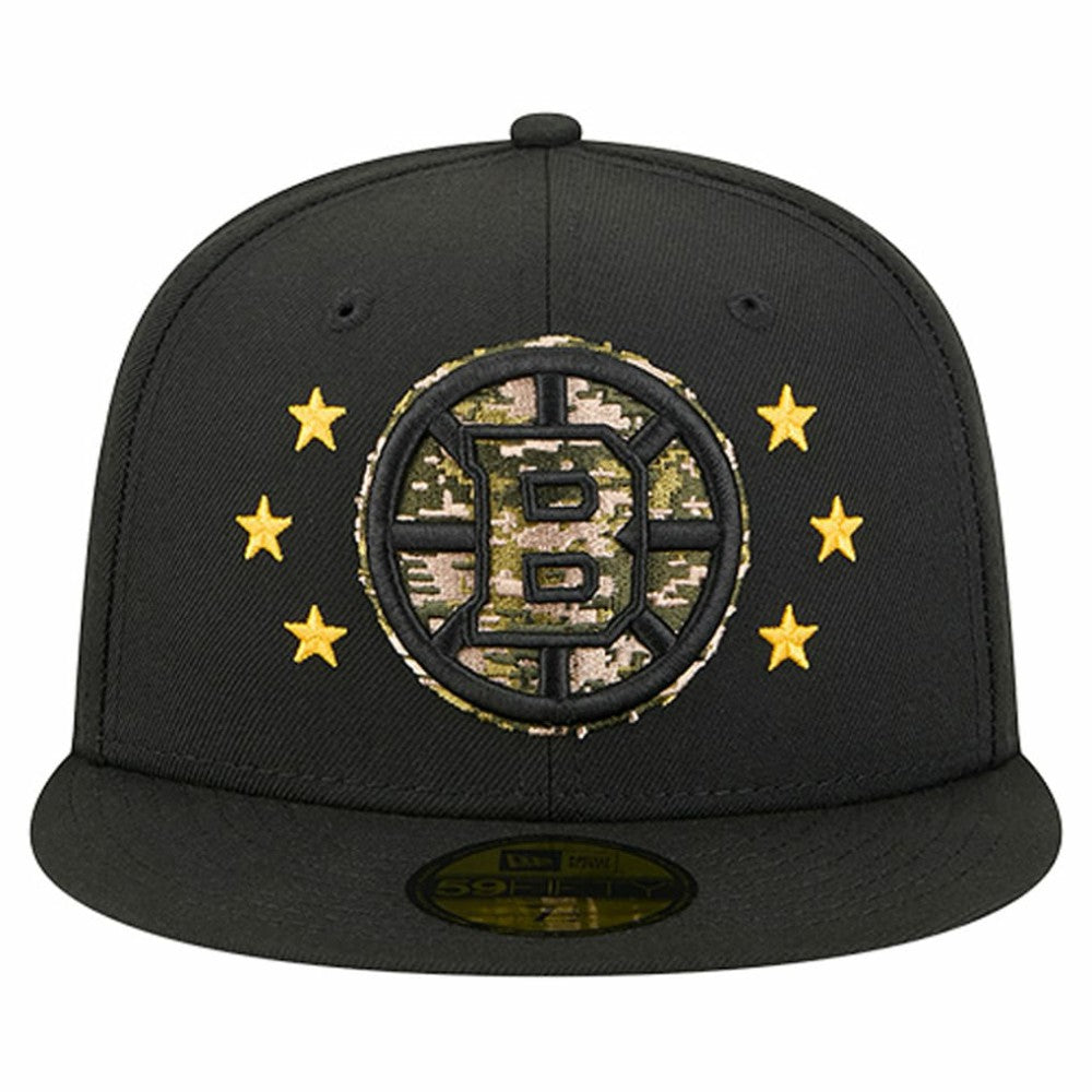 Boston Bruins New Era Military Appreciation Digital Camo Stars 59FIFTY Fitted Hat Black