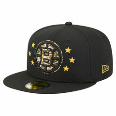 Boston Bruins New Era Military Appreciation Digital Camo Stars 59FIFTY Fitted Hat Black