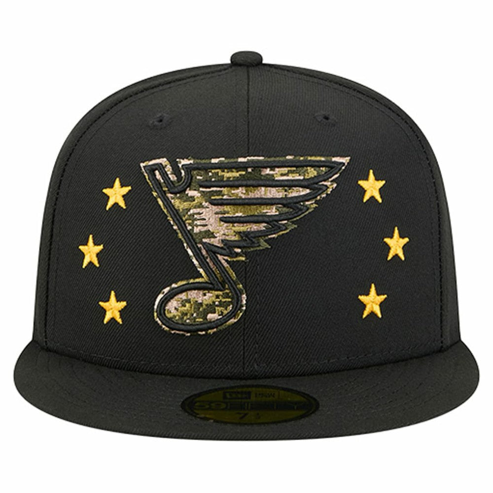 St. Louis Blues New Era Military Appreciation Digital Camo Stars 59FIFTY Fitted Hat Black