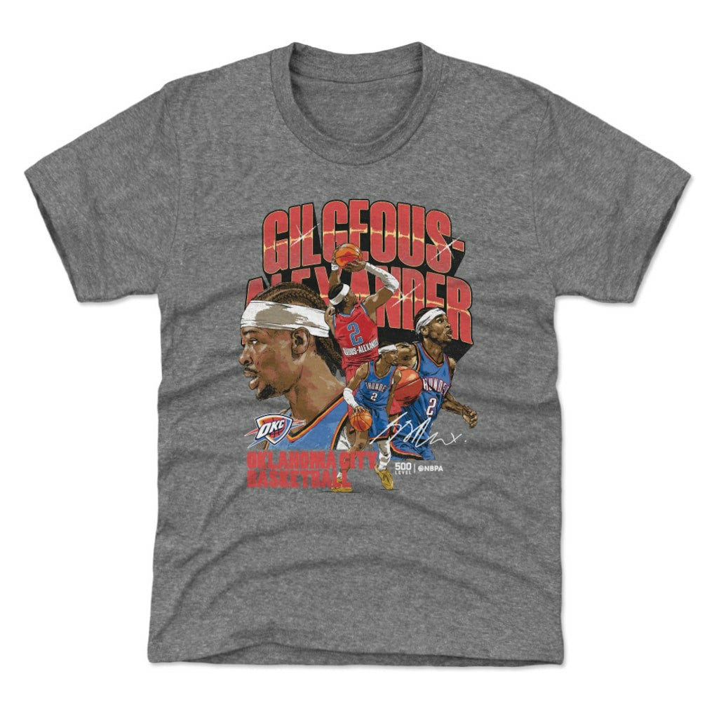 Shai Gilgeous-Alexander Oklahoma City Thunder 500 Level Youth Collage T-Shirt - Gray cheap