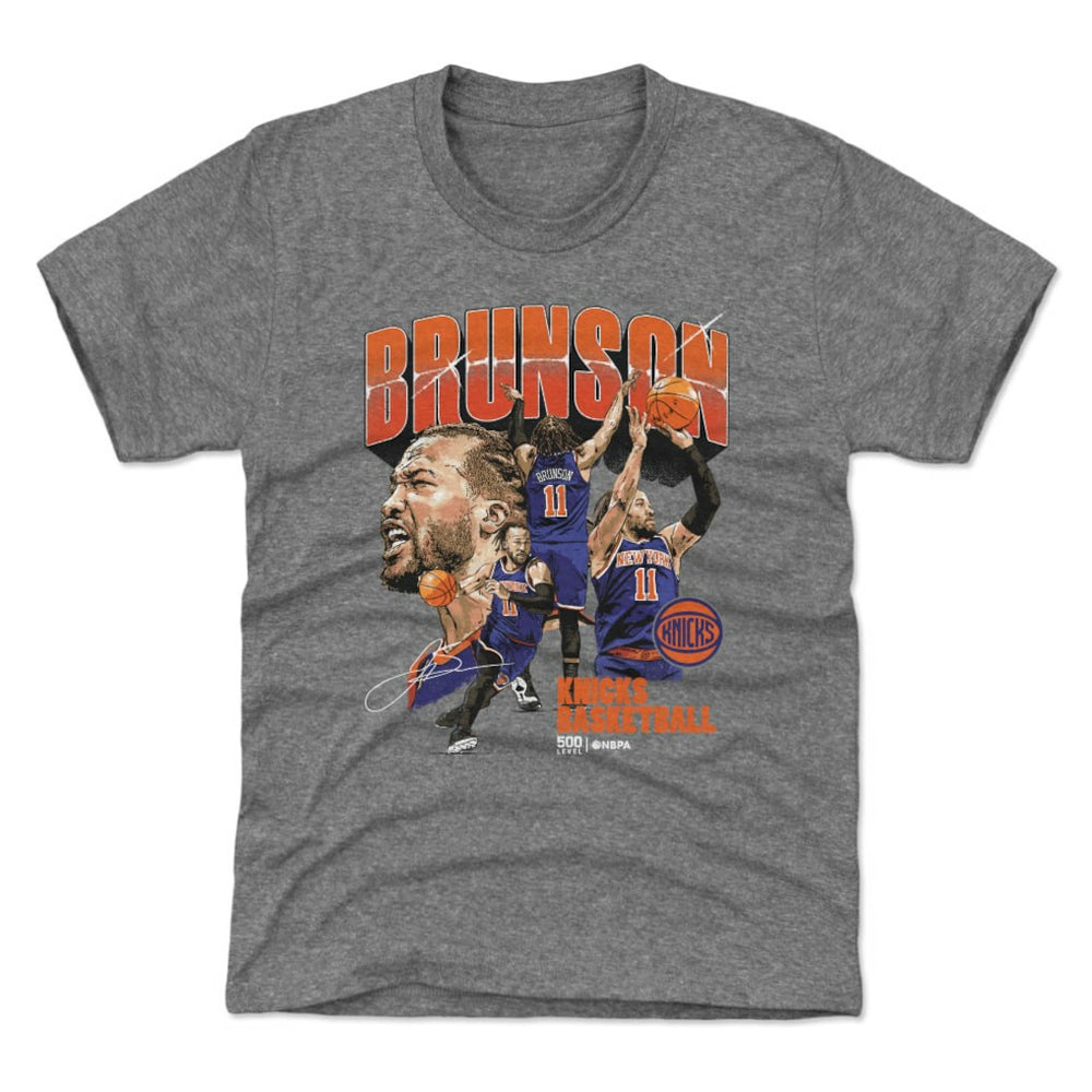 Jalen Brunson New York Knicks 500 Level Youth Collage T-Shirt - Gray online