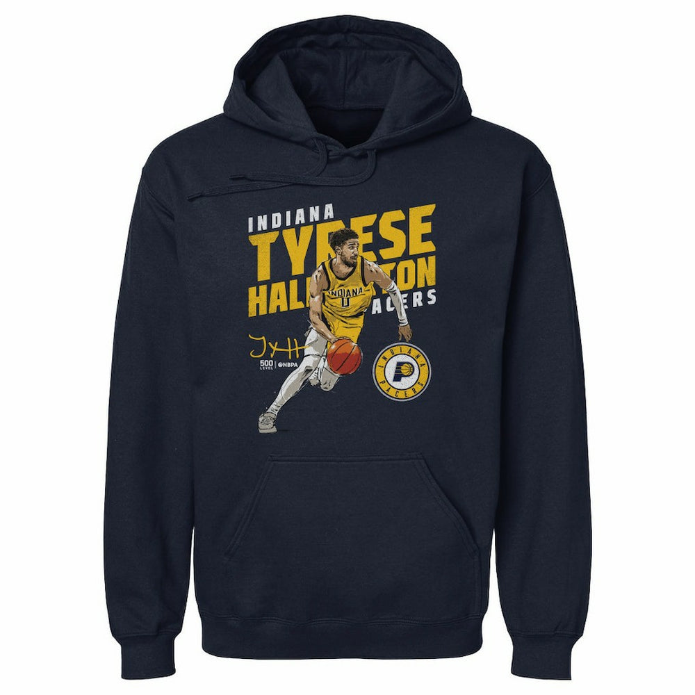 Tyrese Haliburton Indiana Pacers 500 Level Slant Pullover Hoodie - Navy for sale