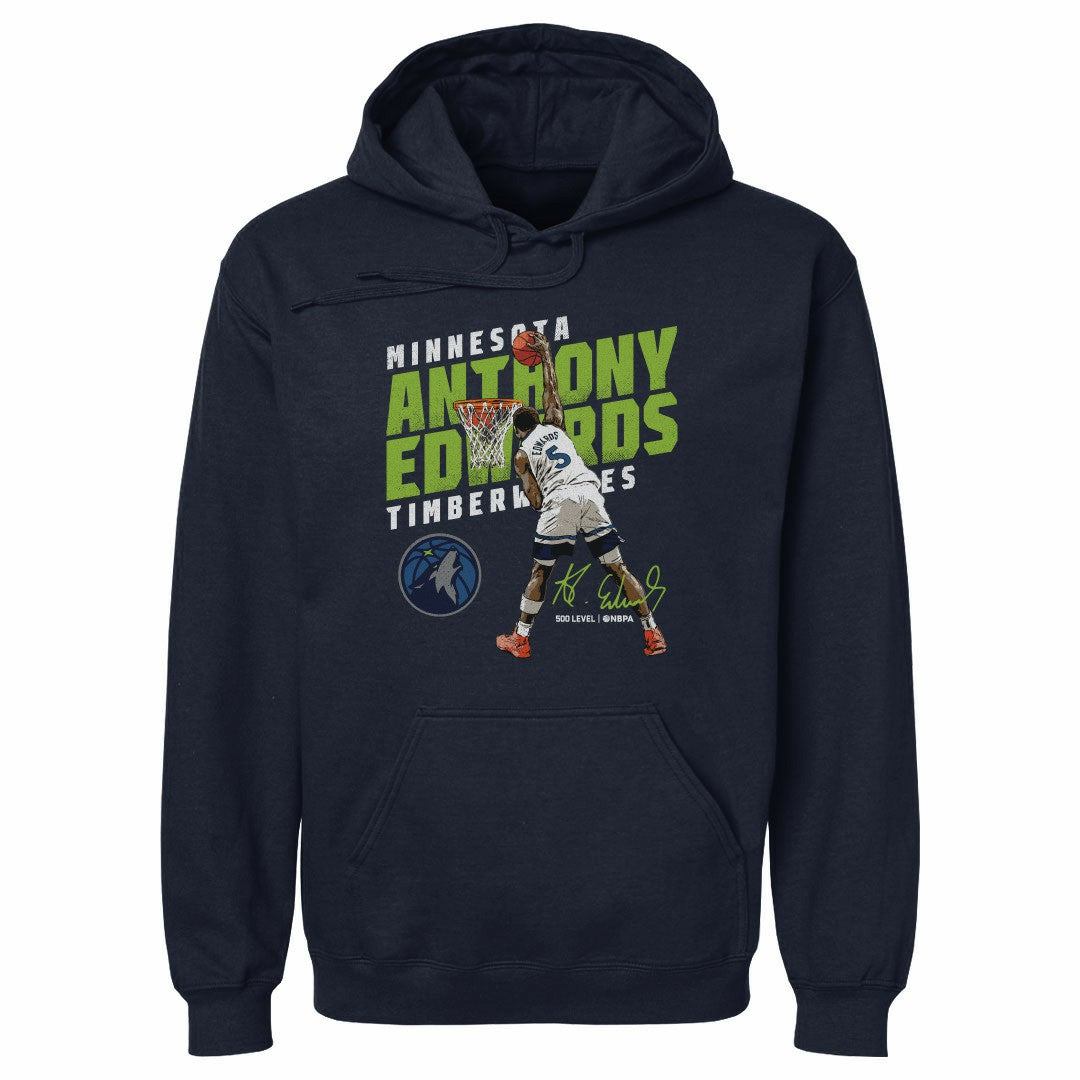 Anthony Edwards Minnesota Timberwolves 500 Level Slant Pullover Hoodie - Navy on sale