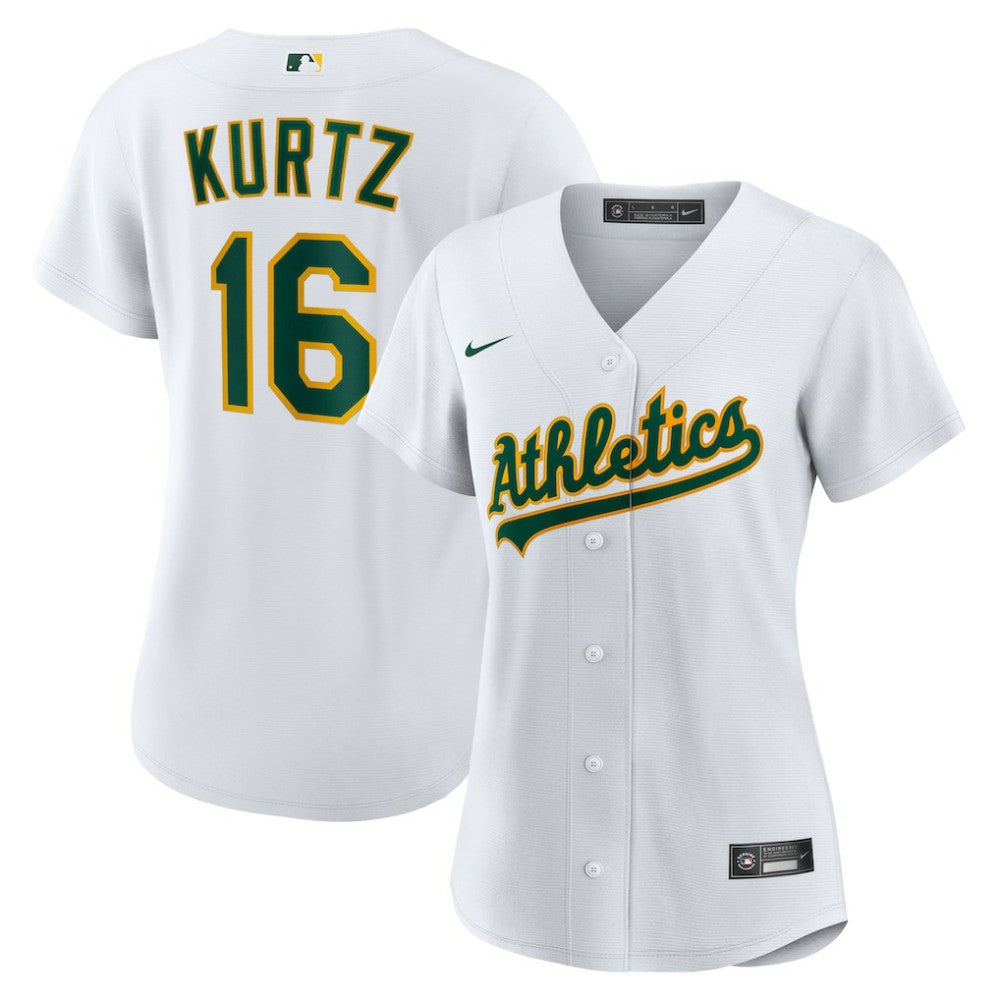Nick Kurtz Athletics Women's Home Replica Player Jersey - White | Nike