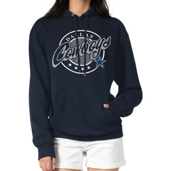 Dallas Cowboys G-III 4Her by Carl Banks Women's Pinstripe Circle Fleece Pullover Hoodie - Navy discount