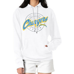 Los Angeles Chargers G-III 4Her by Carl Banks Women's Pinstripe Circle Fleece Pullover Hoodie - White outlet
