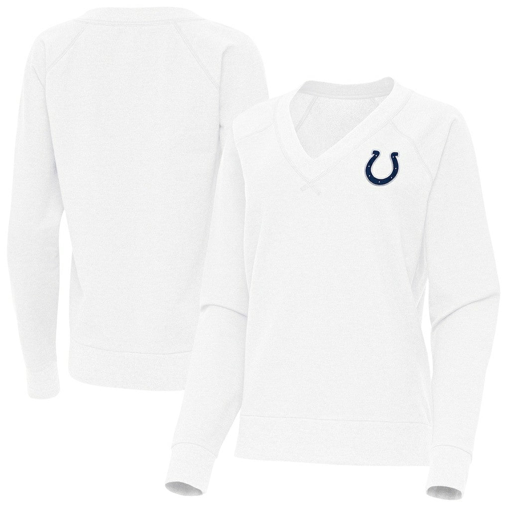 Indianapolis Colts Antigua Women's Varsity Tri-Blend V-Neck Long Sleeve T-Shirt - White sale
