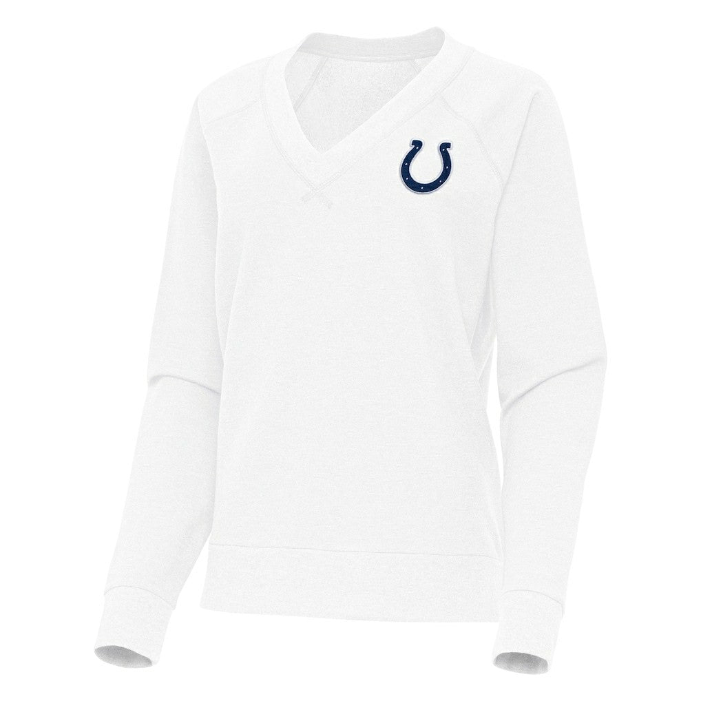 Indianapolis Colts Antigua Women's Varsity Tri-Blend V-Neck Long Sleeve T-Shirt - White sale