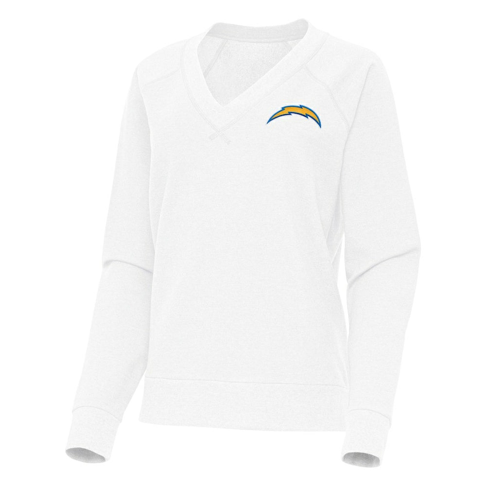 Los Angeles Chargers Antigua Women's Varsity Tri-Blend V-Neck Long Sleeve T-Shirt - White cheap
