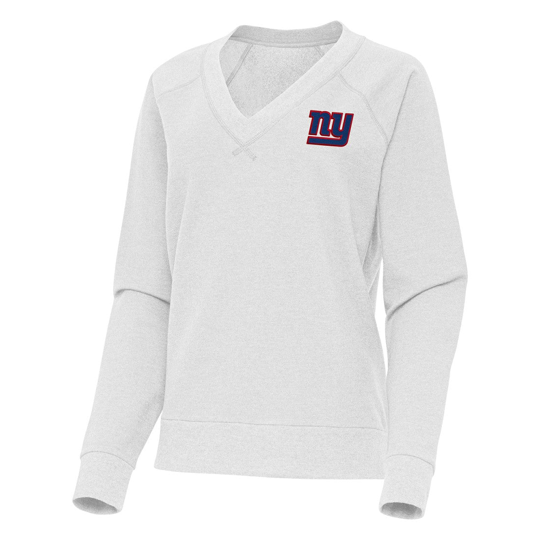 New York Giants Antigua Women's Varsity Tri-Blend V-Neck Long Sleeve T-Shirt - Heather Gray online