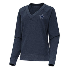 Dallas Cowboys Antigua Women's Varsity Tri-Blend V-Neck Long Sleeve T-Shirt - Heather Navy on sale