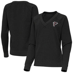 Atlanta Falcons Antigua Women's Varsity Tri-Blend V-Neck Long Sleeve T-Shirt - Heather Black discount