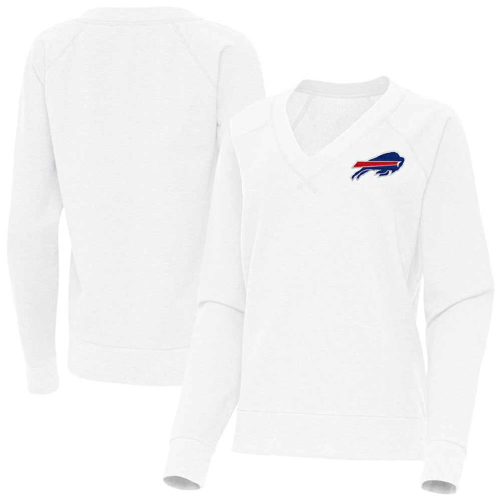 Buffalo Bills Antigua Women's Varsity Tri-Blend V-Neck Long Sleeve T-Shirt - White on sale