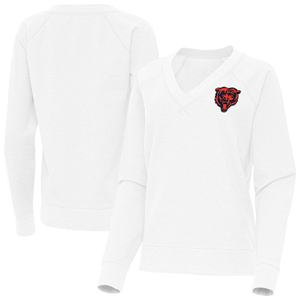 Chicago Bears Antigua Women's Varsity Tri-Blend V-Neck Long Sleeve T-Shirt - White online
