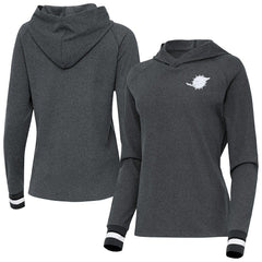 Miami Dolphins Antigua Women's Trek Raglan Pullover Hoodie - Heather Charcoal outlet