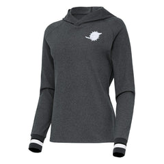 Miami Dolphins Antigua Women's Trek Raglan Pullover Hoodie - Heather Charcoal outlet