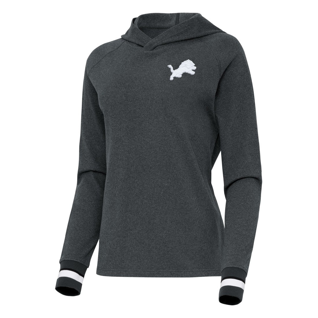 Detroit Lions Antigua Women's Trek Raglan Pullover Hoodie - Heather Charcoal online