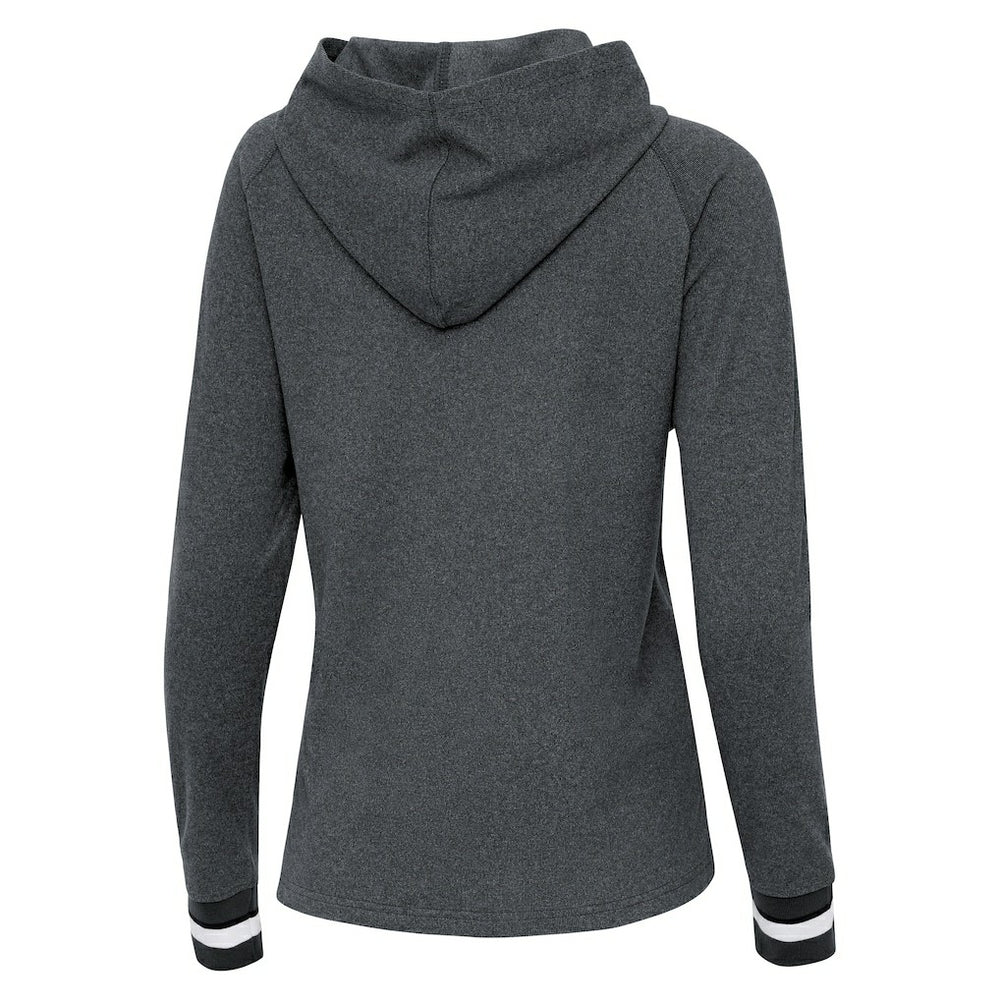 Cleveland Browns Antigua Women's Trek Raglan Pullover Hoodie - Heather Charcoal discount