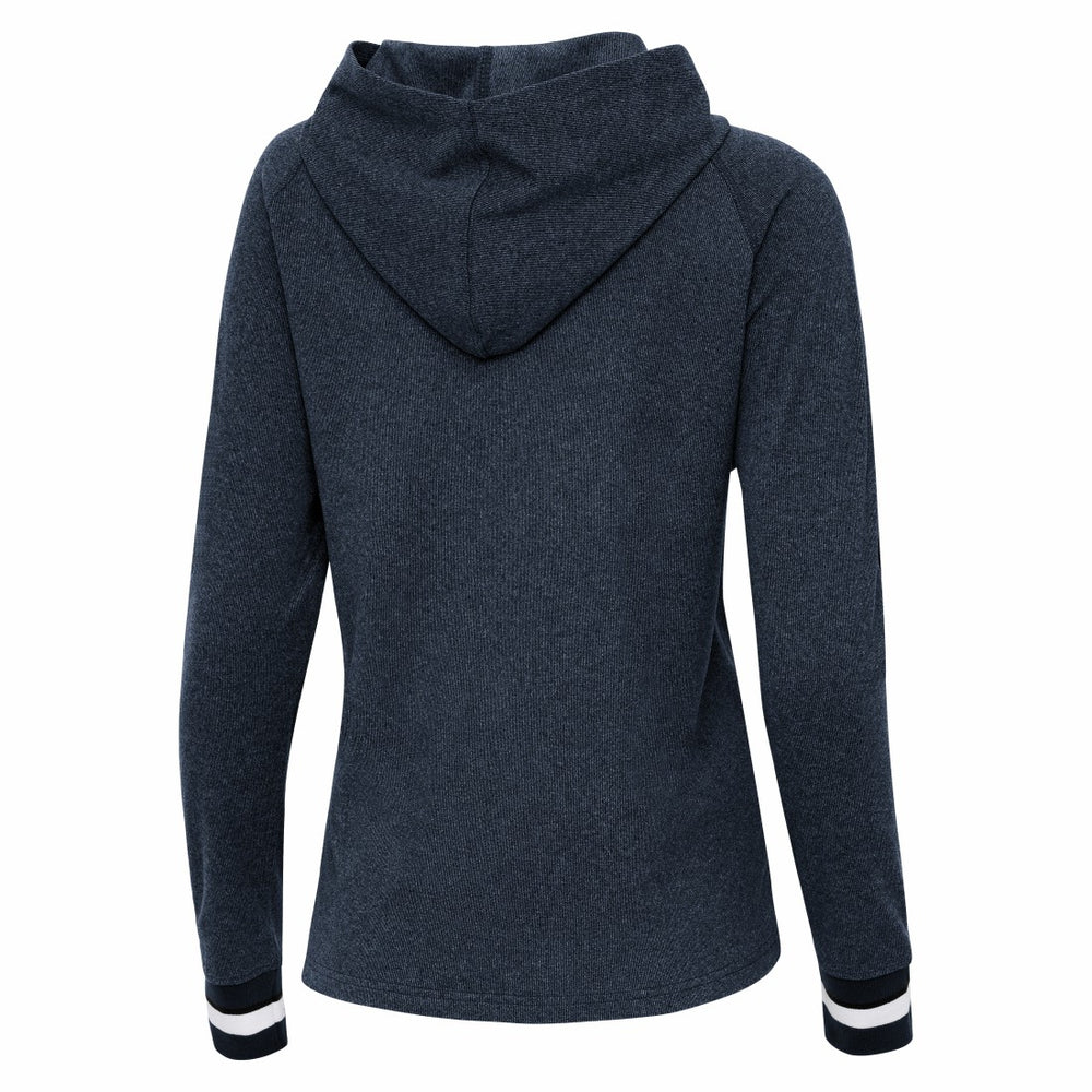 Houston Texans Antigua Women's Trek Raglan Pullover Hoodie - Heather Navy for sale