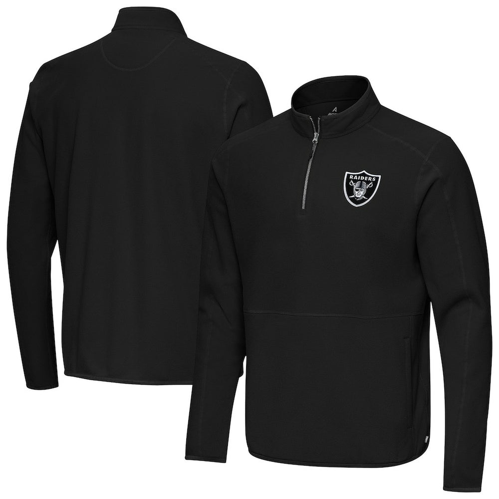 Las Vegas Raiders Antigua Step Up Quarter-Zip Pullover - Black discount