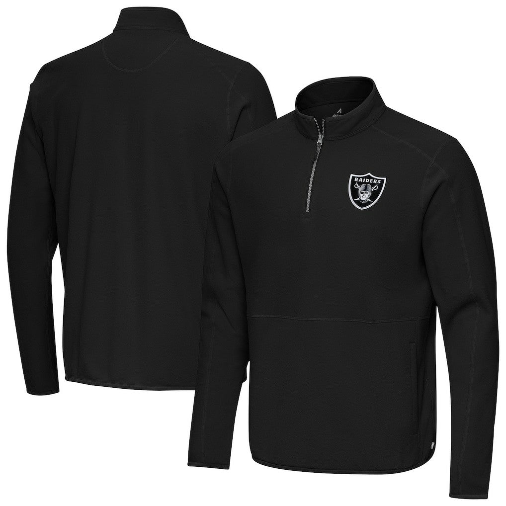 Las Vegas Raiders Antigua Step Up Quarter-Zip Pullover - Black discount