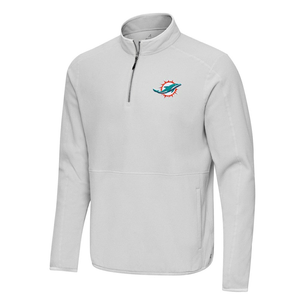 Miami Dolphins Antigua Step Up Quarter-Zip Pullover - Gray for sale