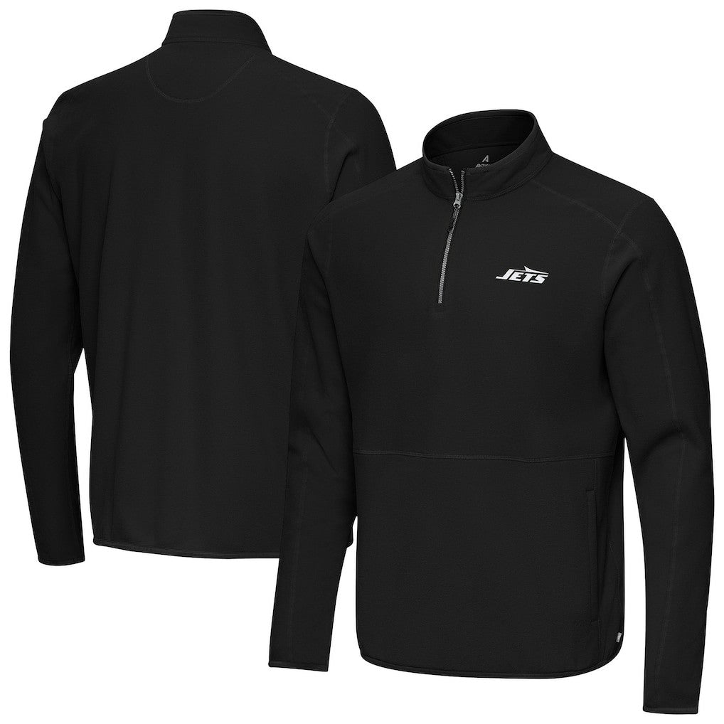 New York Jets Antigua Step Up Quarter-Zip Pullover - Black sale