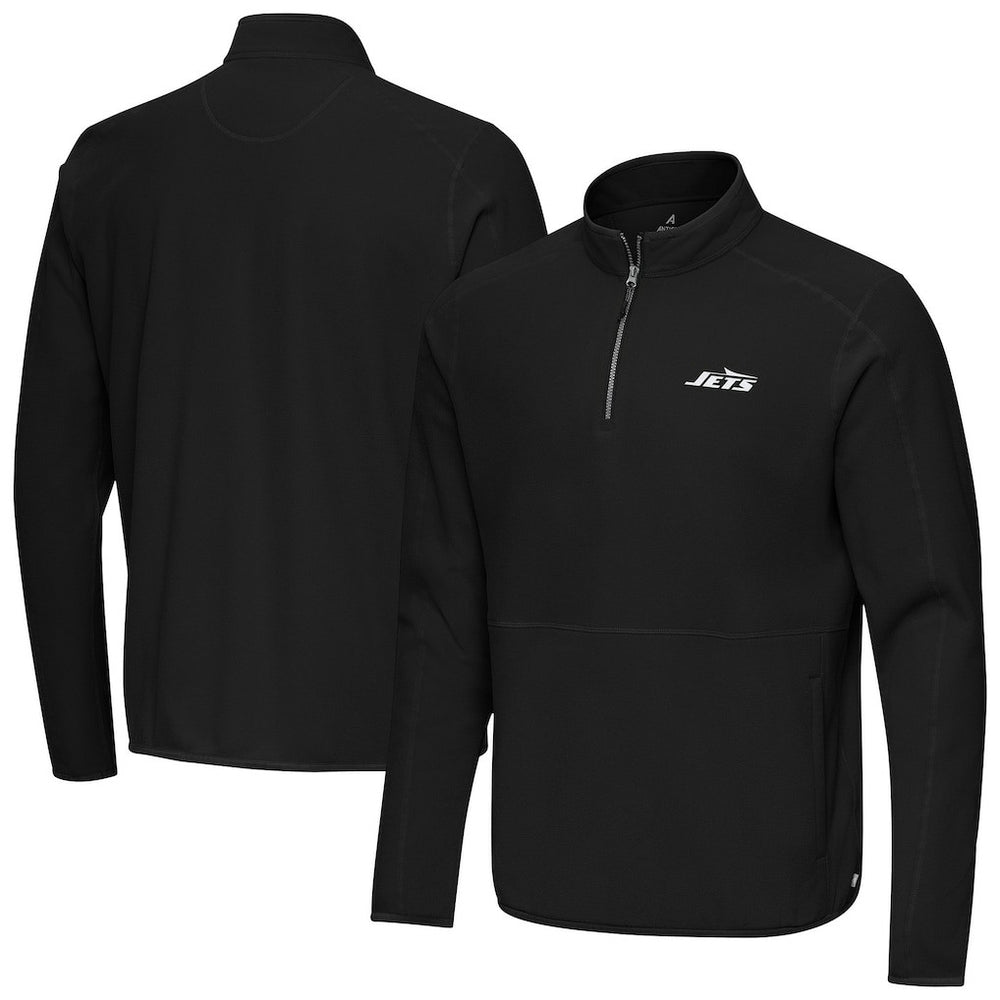 New York Jets Antigua Step Up Quarter-Zip Pullover - Black sale