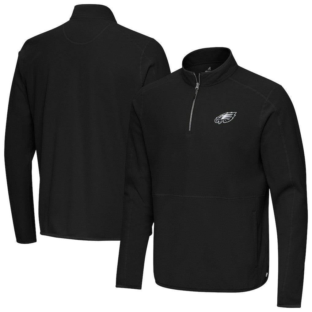 Philadelphia Eagles Antigua Step Up Quarter-Zip Pullover - Black sale