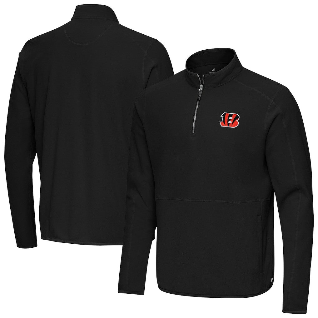 Cincinnati Bengals Antigua Step Up Quarter-Zip Pullover - Black discount