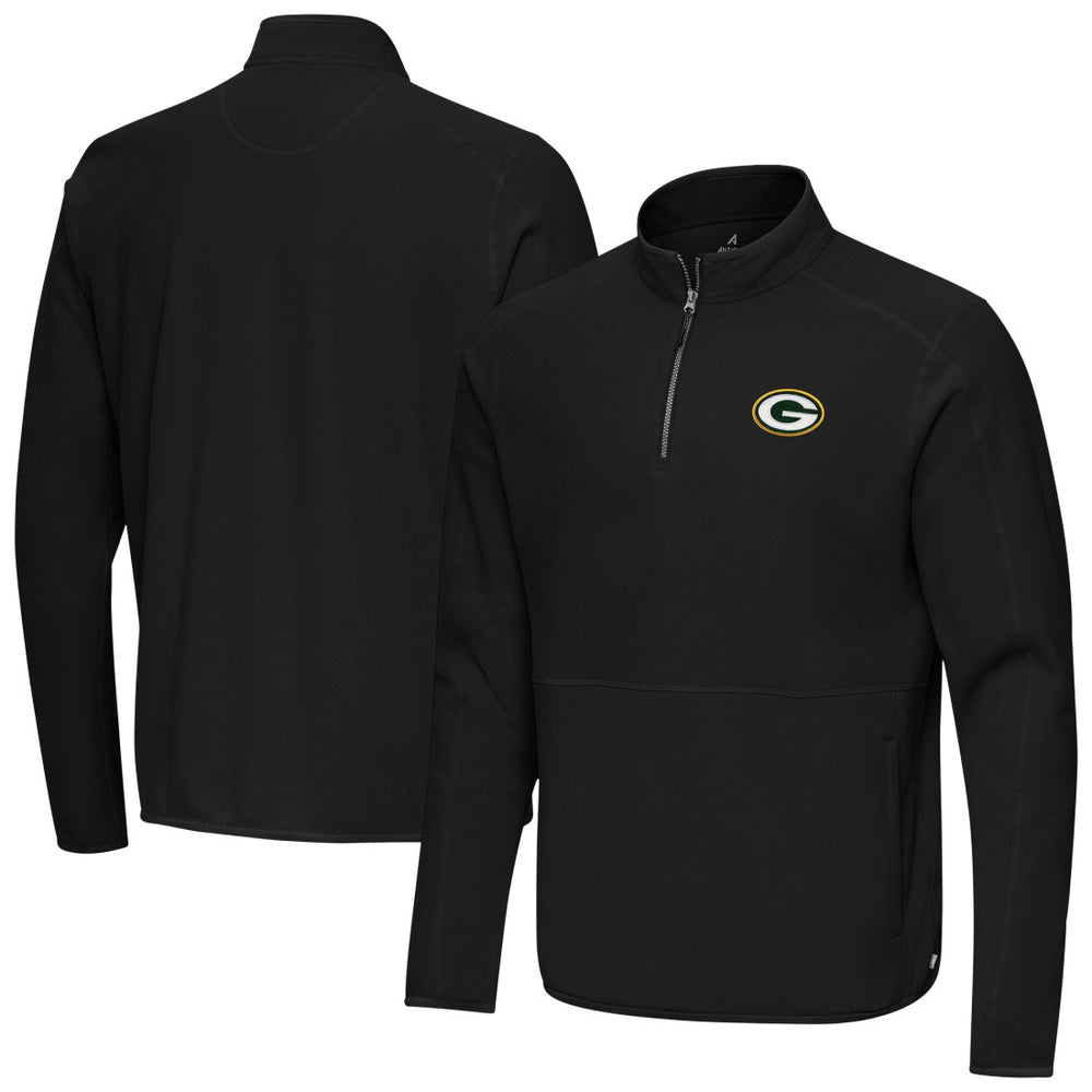 Green Bay Packers Antigua Step Up Quarter-Zip Pullover - Black sale