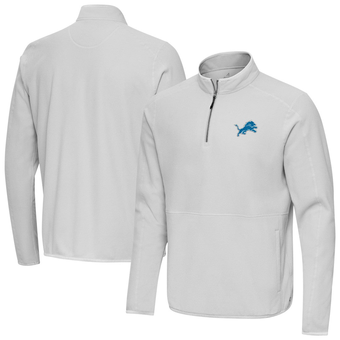 Detroit Lions Antigua Step Up Quarter-Zip Pullover - Gray discount