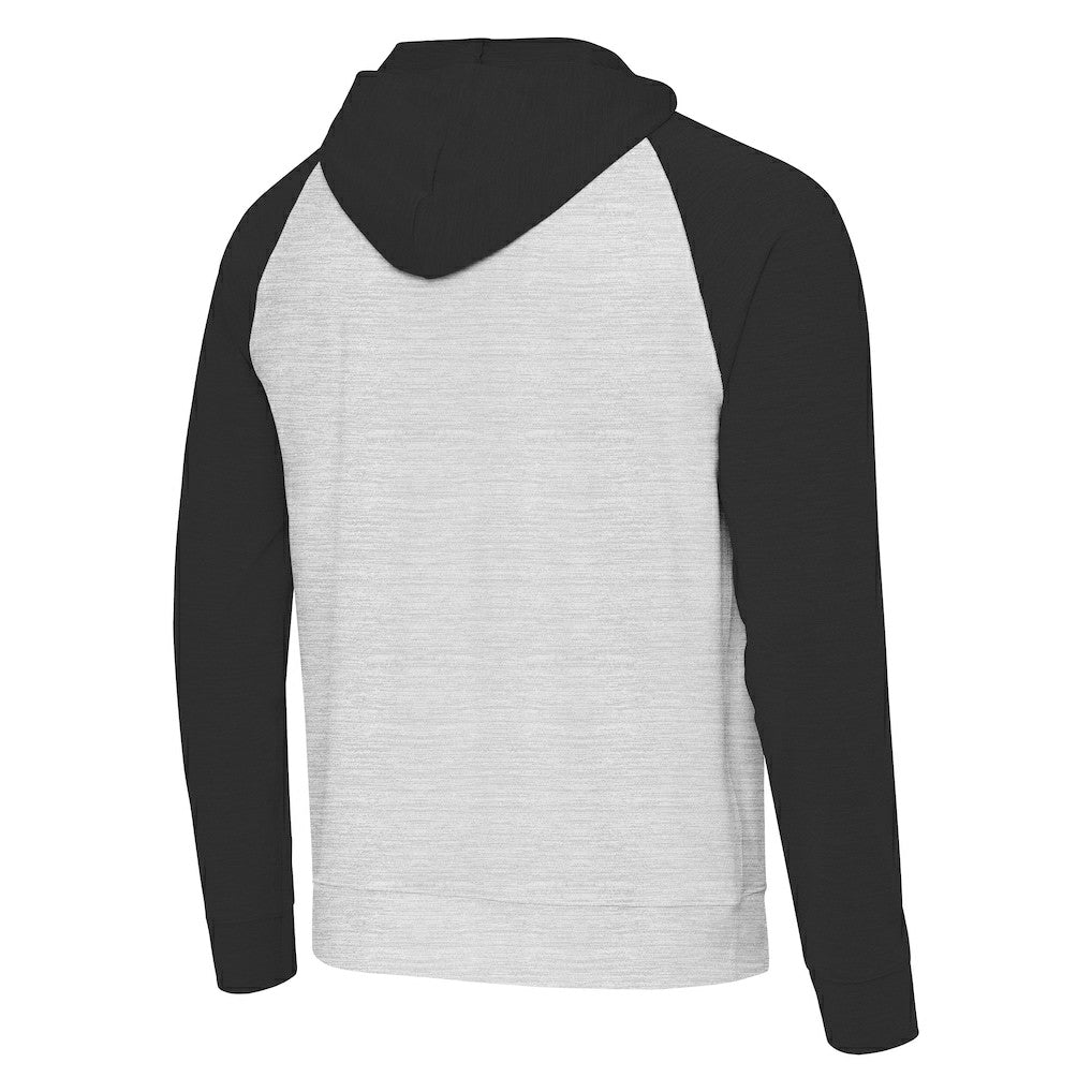 Cleveland Browns Antigua Urgent Raglan Pullover Hoodie - Heather Gray/Black outlet