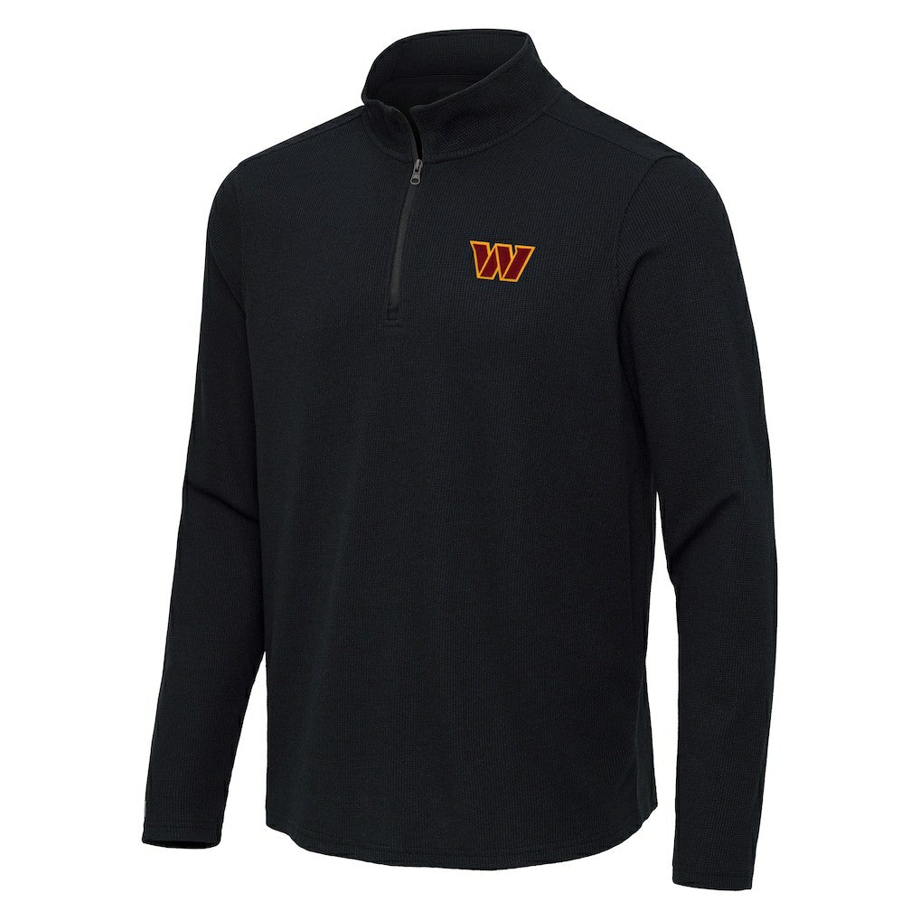Washington Commanders Antigua Sync Tri-Blend Quarter-Zip Pullover - Heather Black sale