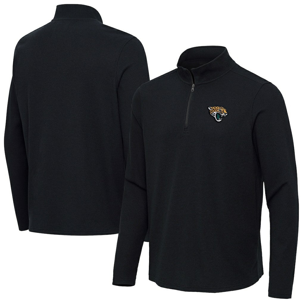 Jacksonville Jaguars Antigua Sync Tri-Blend Quarter-Zip Pullover - Heather Black discount