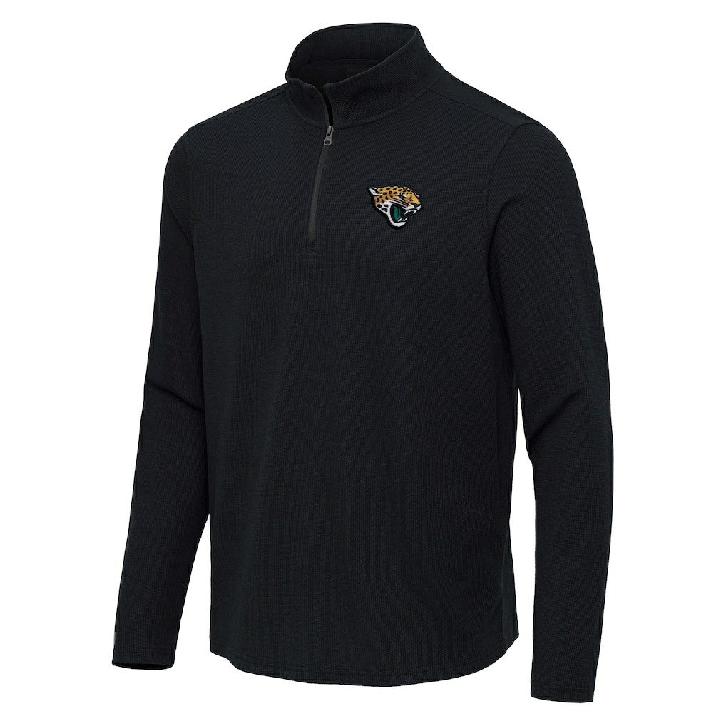 Jacksonville Jaguars Antigua Sync Tri-Blend Quarter-Zip Pullover - Heather Black discount