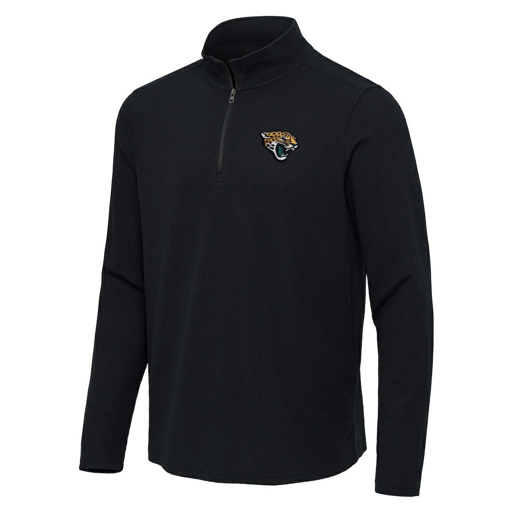 Jacksonville Jaguars Antigua Sync Tri-Blend Quarter-Zip Pullover - Heather Black discount