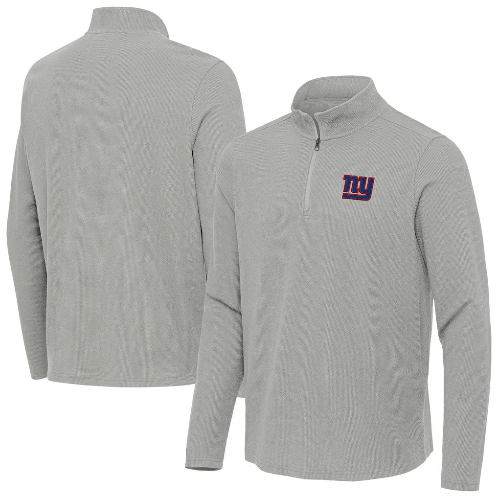 New York Giants Antigua Sync Tri-Blend Quarter-Zip Pullover - Heather Gray on sale