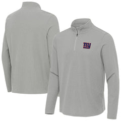New York Giants Antigua Sync Tri-Blend Quarter-Zip Pullover - Heather Gray on sale