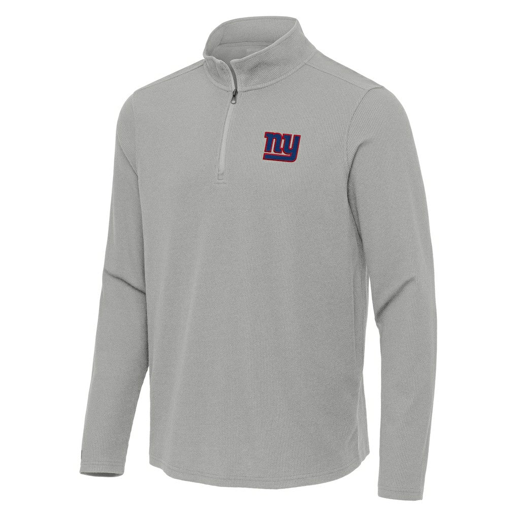 New York Giants Antigua Sync Tri-Blend Quarter-Zip Pullover - Heather Gray on sale