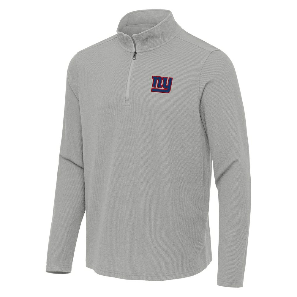 New York Giants Antigua Sync Tri-Blend Quarter-Zip Pullover - Heather Gray on sale