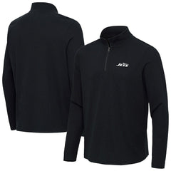 New York Jets Antigua Sync Tri-Blend Quarter-Zip Pullover - Heather Black outlet