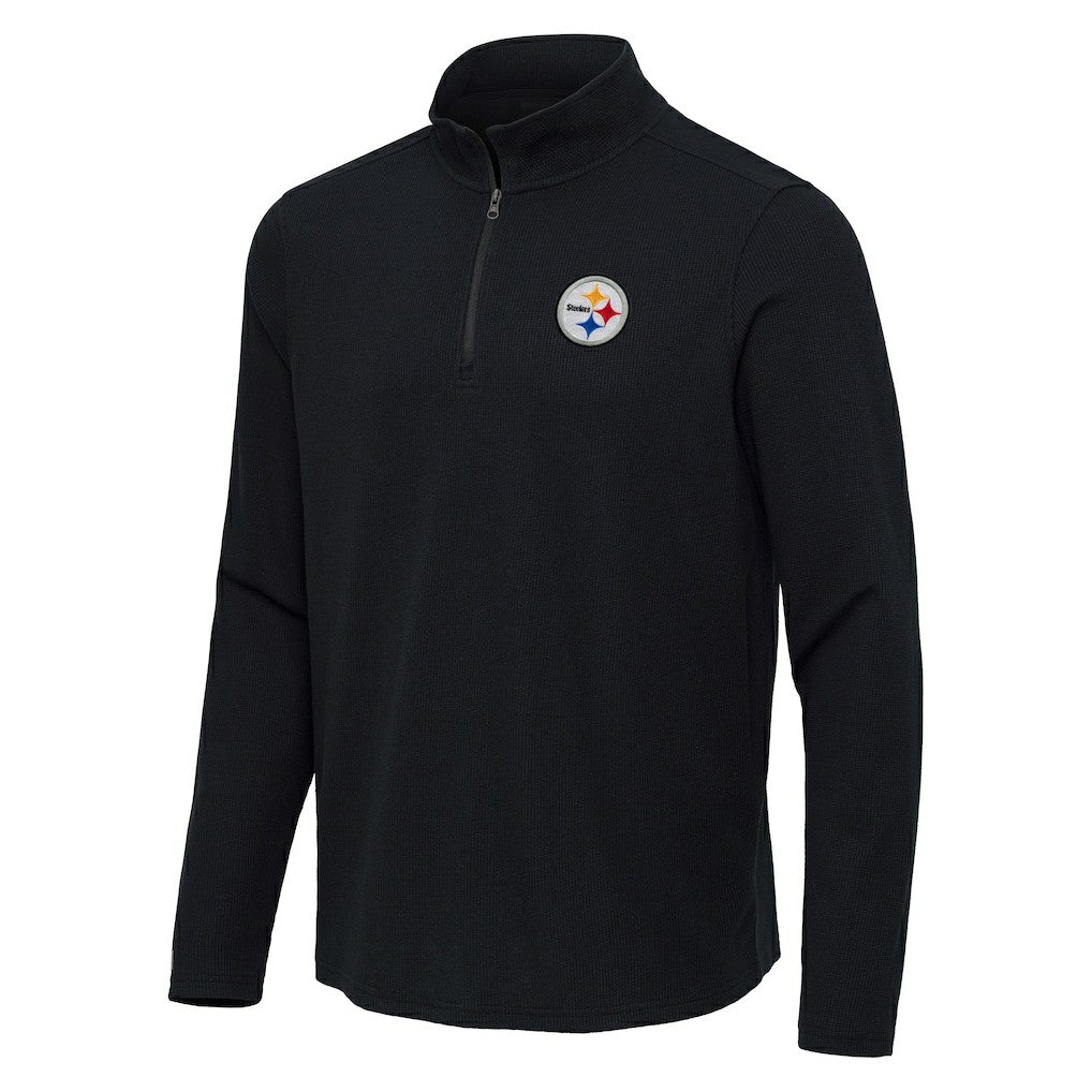Pittsburgh Steelers Antigua Sync Tri-Blend Quarter-Zip Pullover - Heather Black sale