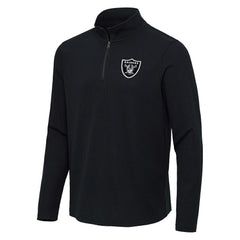 Las Vegas Raiders Antigua Sync Tri-Blend Quarter-Zip Pullover - Heather Black discount